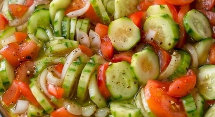 Featured image for Cucumber Tomato Salad (Fresh, Simple, and Bursting